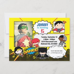 DC-Comic Justice League - Chibi Birthday Foto Einladung
