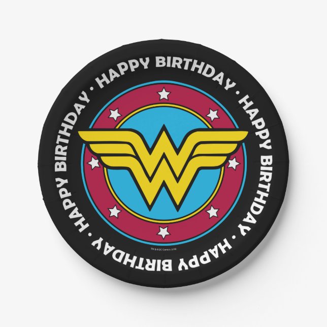 DC-Comic | Wonder Woman Circle & Stars Logo Pappteller (Vorderseite)