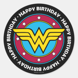 DC-Comic | Wonder Woman Circle & Stars Logo Runder Aufkleber