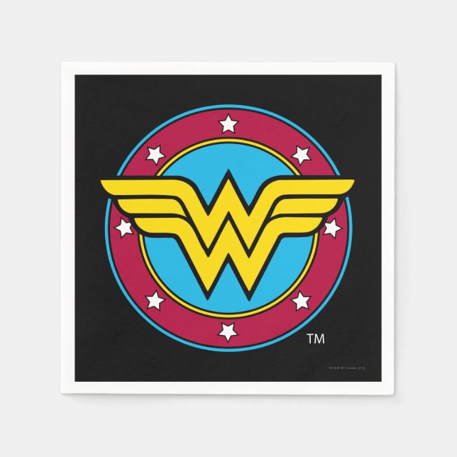 DC-Comic | Wonder Woman Circle & Stars Logo Serviette (Vorderseite)
