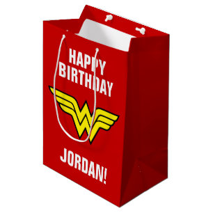 DC-Comic   Wonder Woman Logo   Happy Birthday Mittlere Geschenktüte
