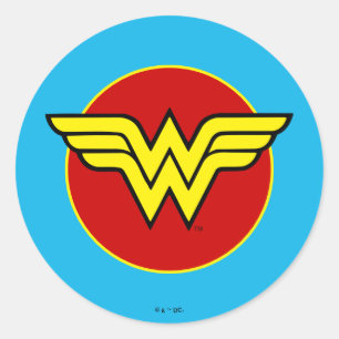 DC-Comic   Wonder Woman Logo   Happy Birthday Runder Aufkleber