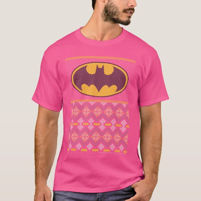 DC-Comics-Batman-Weihnachtspullover im Stil eines  T-Shirt (Vorderseite)