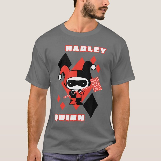 DC Comics Harley Quinn Chibi Diamond Portrait Logo T-Shirt (Vorderseite)