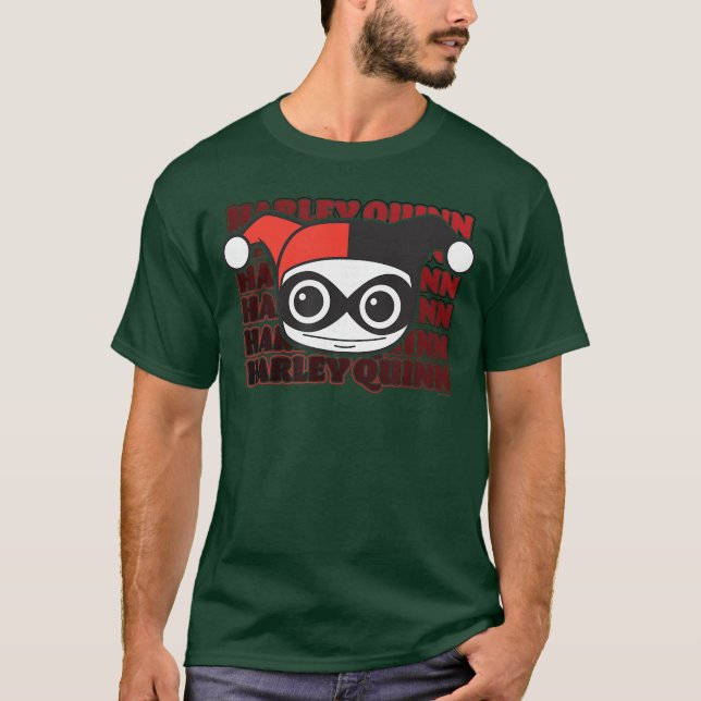 DC Comics Harley Quinn Chibi Stapel lustig T-Shirt (Vorderseite)