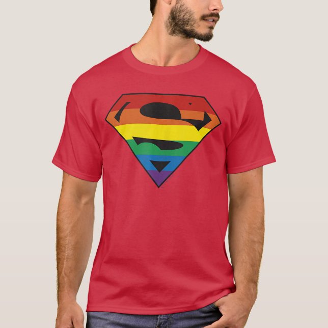 DC Comics Pride Superman Regenbogen-Logoankop Smal T-Shirt (Vorderseite)