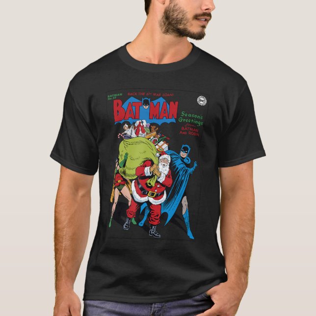 DC Comics Seasons Greetings From Batman And Robin  T-Shirt (Vorderseite)