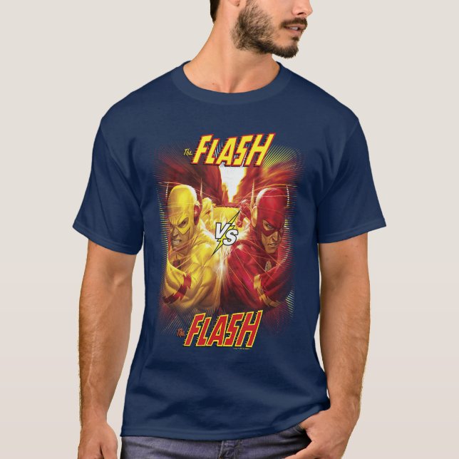 DC Comicshe Flash vs Reverse Flash Comic Held Post T-Shirt (Vorderseite)