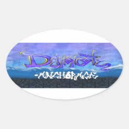 DC Graffiti Ovaler Aufkleber