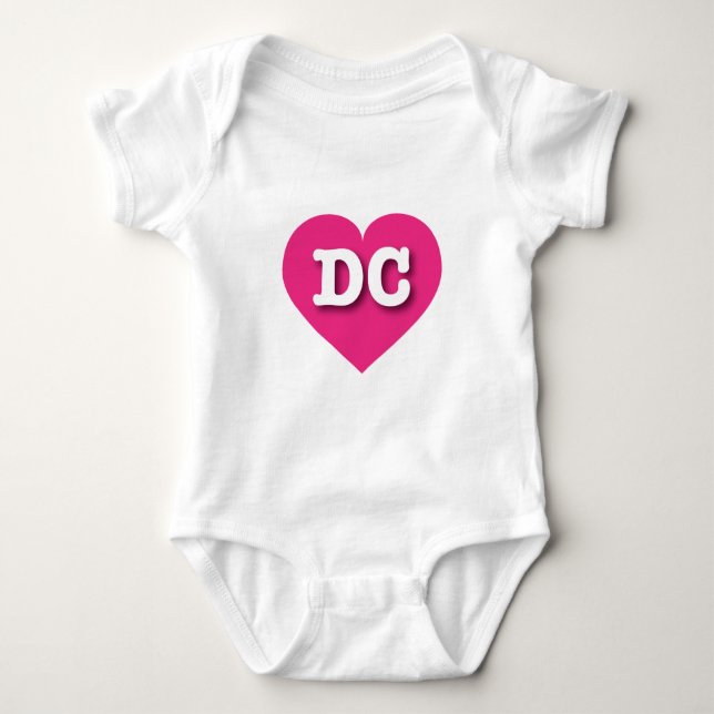 DC Heiß rosa Herz - I Liebe DC Baby Strampler (Vorderseite)