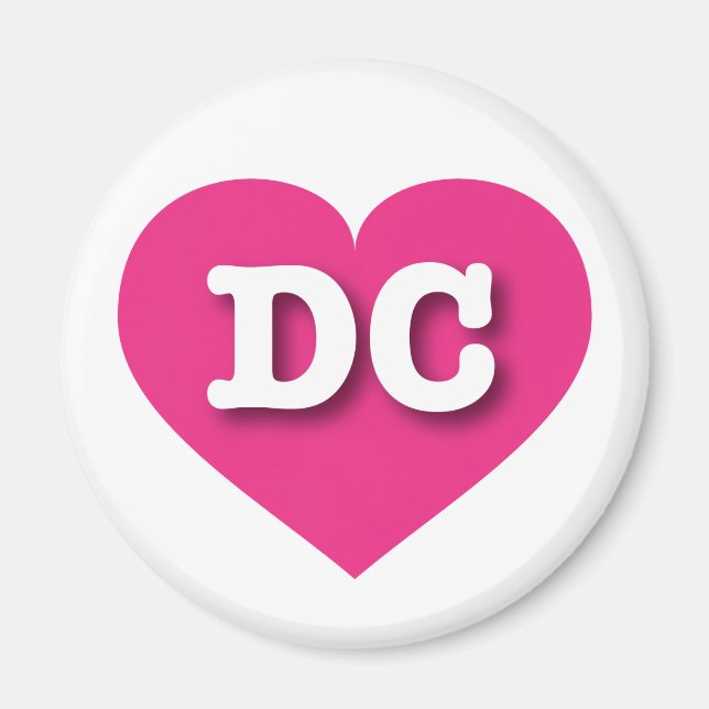 DC Heiß rosa Herz - I Liebe DC Magnet (Vorne)
