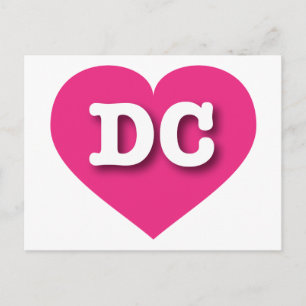 DC Heiß rosa Herz - I Liebe DC Postkarte