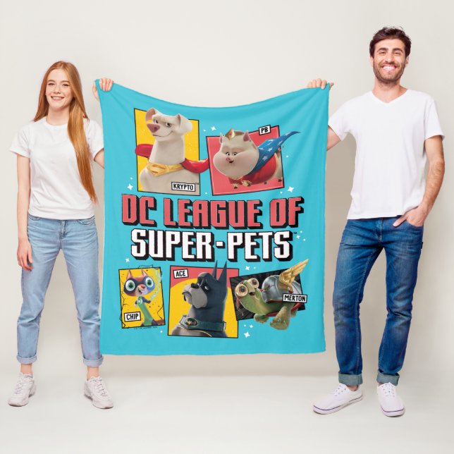 DC Liga der Super-Pets Charakterpanels Fleecedecke (Beispiel)
