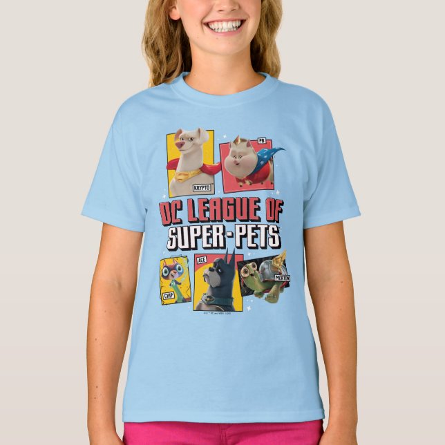 DC Liga der Super-Pets Charakterpanels T-Shirt (Vorderseite)