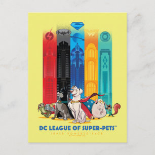 DC Liga der Super-Pets Metropolis Towers Postkarte