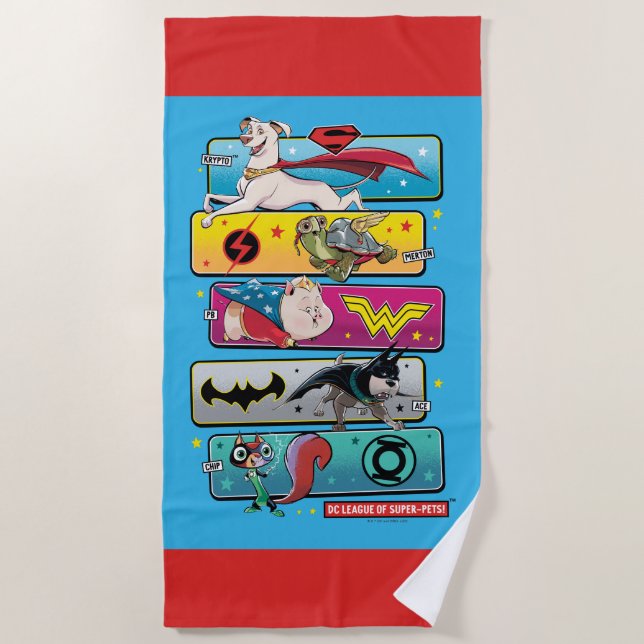 DC Liga der Super-Pets-Panels Strandtuch (Vorderseite)