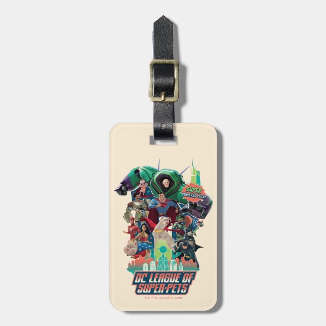 DC Liga der Super-Pets-Schlacht für Metropolis Gepäckanhänger (Vorderseite vertikal)