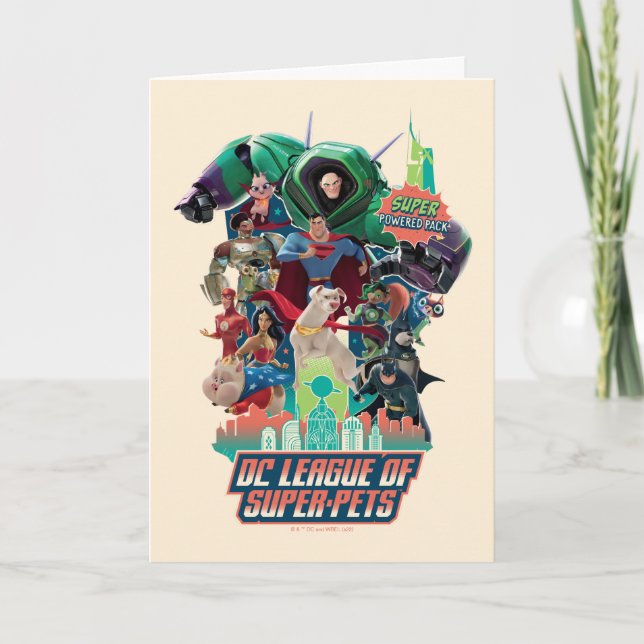 DC Liga der Super-Pets-Schlacht für Metropolis Karte (Vorderseite)