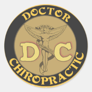 DC-LOGO - CHIROPRAKTISCHER KADUCEUS RUNDER AUFKLEBER