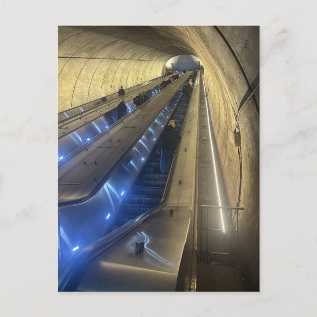 DC Metro Rolltreppe Postkarte (Vorderseite)