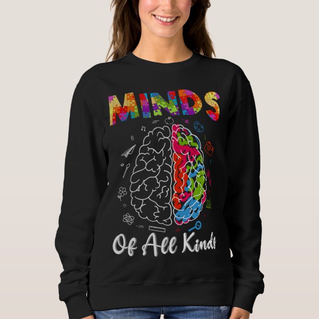 DC Minds aller Arten von Autismus Bewusstsein Neur Sweatshirt (Vorderseite)