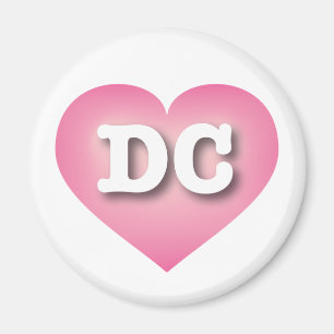 DC Pink Fade Heart - I Liebe DC Magnet