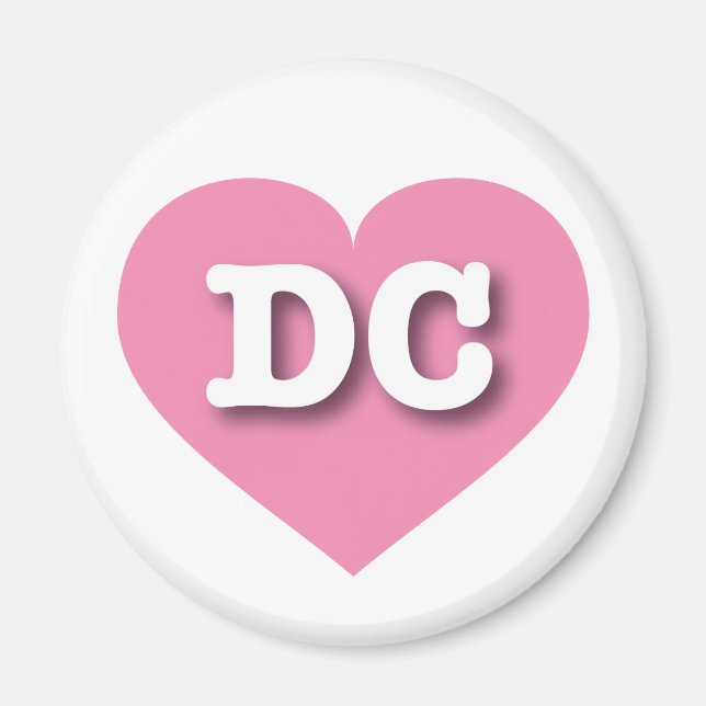 DC Rosa Herz - I Liebe DC Magnet (Vorne)
