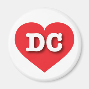 DC Rotes Herz - I Liebe DC Magnet