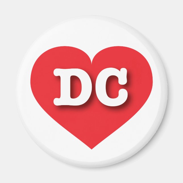 DC Rotes Herz - I Liebe DC Magnet (Vorne)
