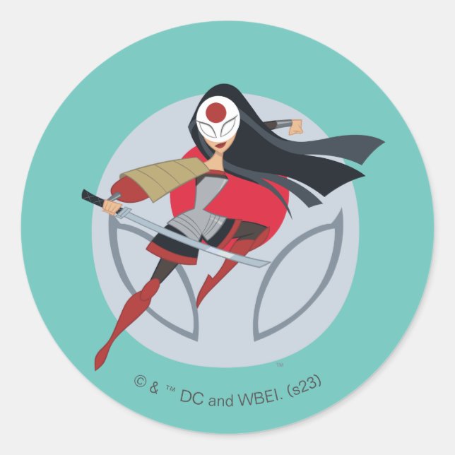 DC Super Hero Girls Katana Runder Aufkleber (Vorderseite)