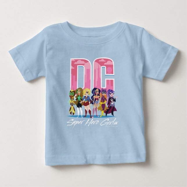DC Super Hero Girls Lineup Baby T-shirt (Vorderseite)