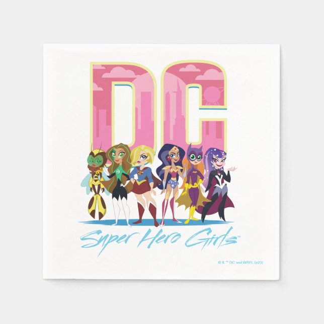 DC Super Hero Girls Lineup Serviette (Vorderseite)
