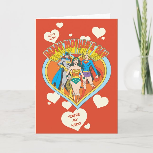 DC Super Hero Girls Muttertag Karte (Vorderseite)