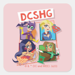DC Super Hero Girls Quartett Quadratischer Aufkleber