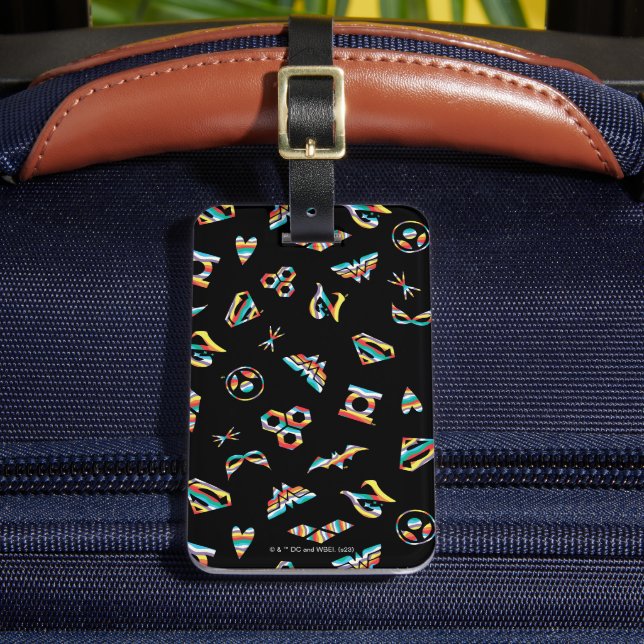 DC Super Hero Girls Rainbow Icon Muster Gepäckanhänger (Vorderseite Insitu 2)