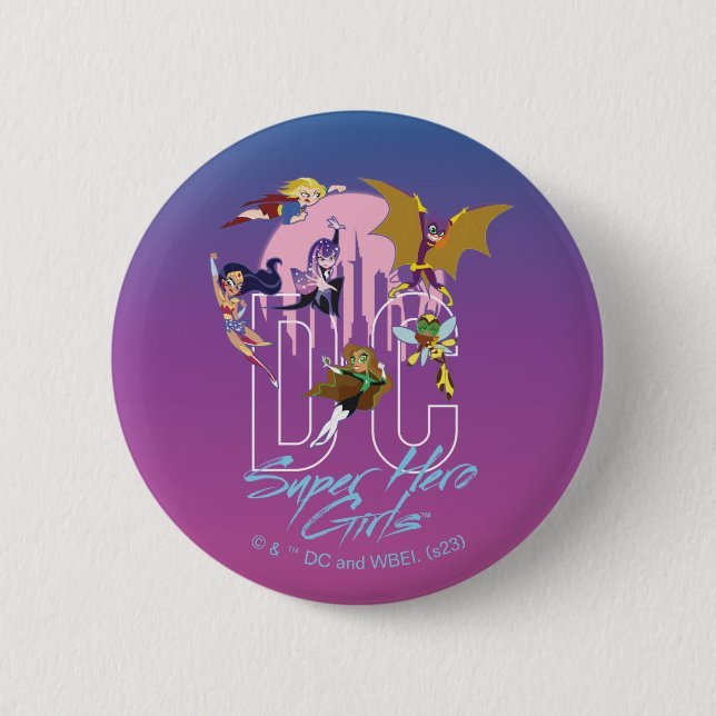 DC Super Hero Girls Skyline Button (Vorderseite)