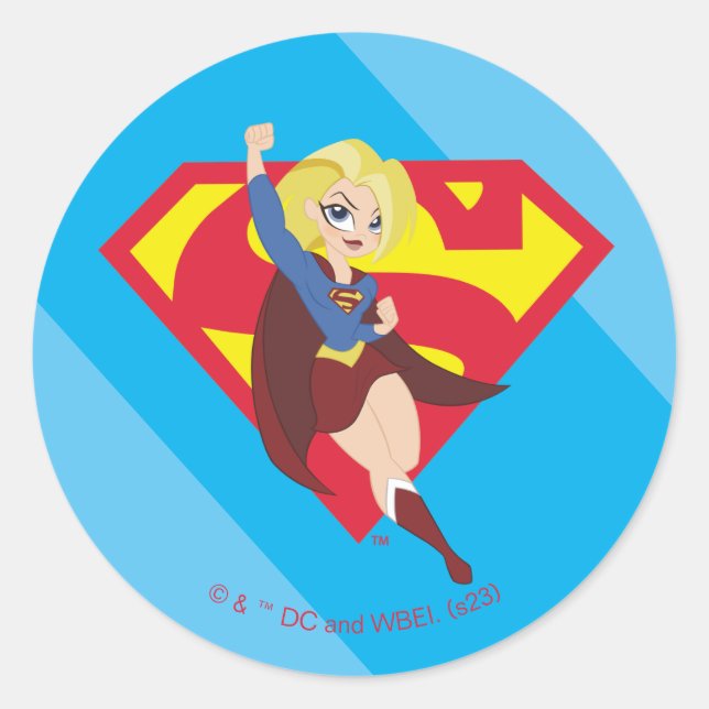 DC Super Hero Girls Supergirl Runder Aufkleber (Vorderseite)