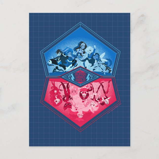 DC Super Hero Girls Teamwork Battle Postkarte (Vorderseite)