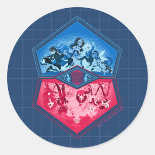 DC Super Hero Girls Teamwork Battle Runder Aufkleber