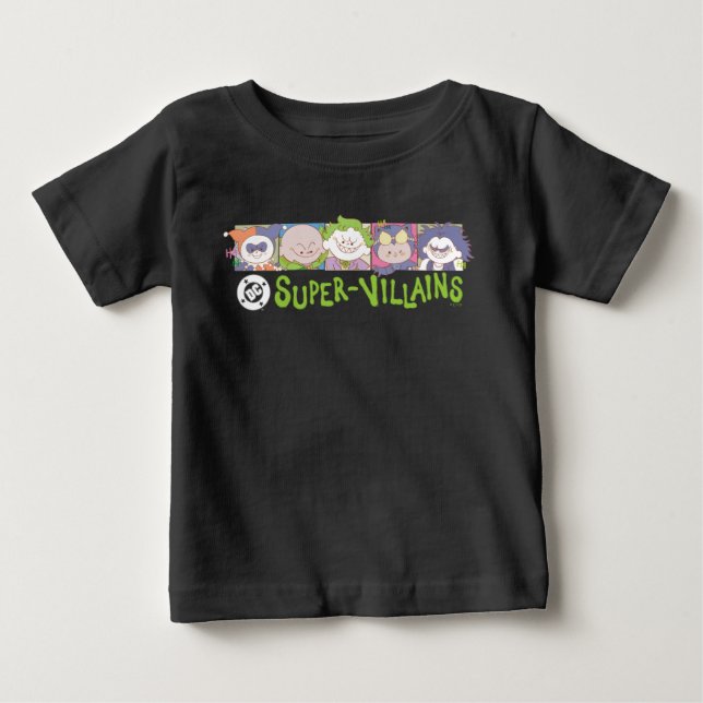 DC-Super-Schurken-Cartoon-Lineup Baby T-shirt (Vorderseite)
