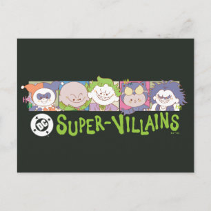 DC Super-Schurken Cartoon-Lineup Postkarte