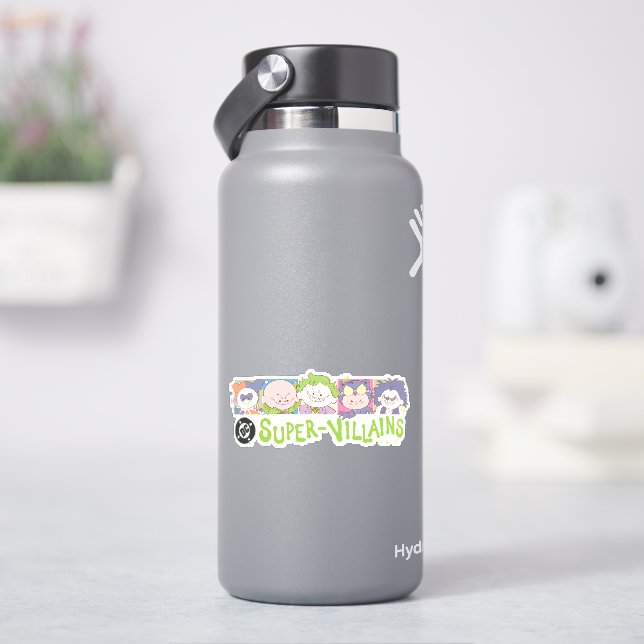 DC Super-Villains Cartoon Lineup Aufkleber (HydroFlask)