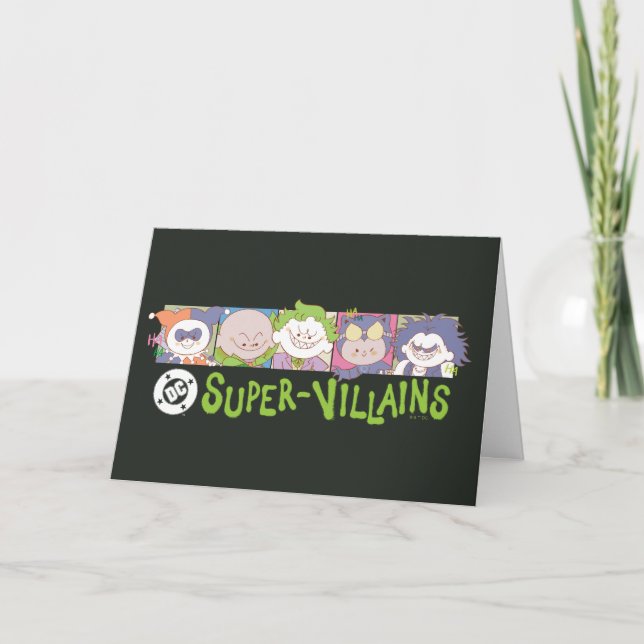 DC Super-Villains Cartoon Lineup Karte (Vorderseite)