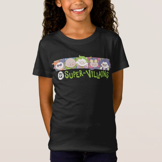 DC Super-Villains Cartoon Lineup T-Shirt (Vorderseite)