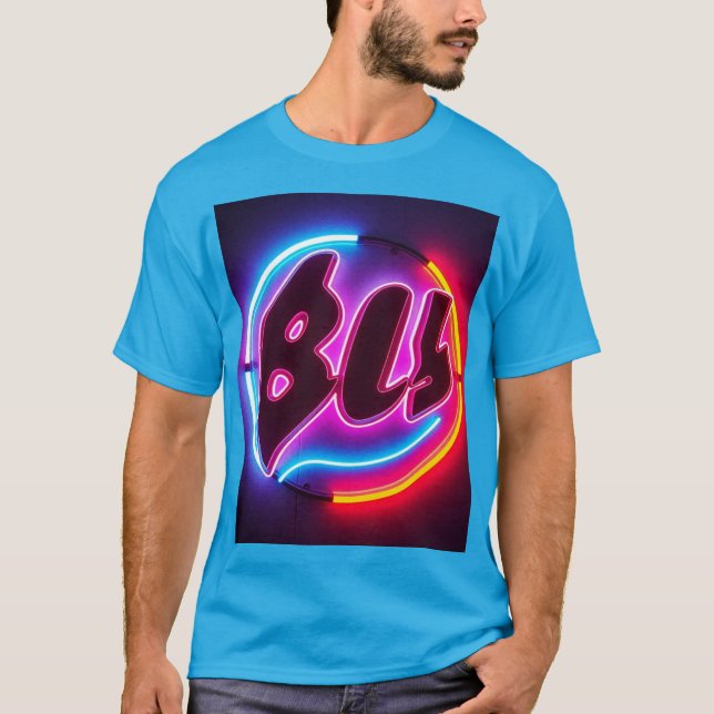 DC T-Shirt blaues Neon-Design (Vorderseite)