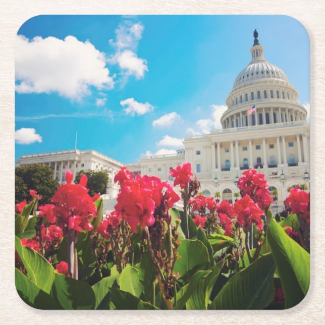 DC USA-, Washington, Hauptstadts-Gebäude Rechteckiger Pappuntersetzer (Vorderseite)