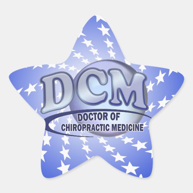 DCM DOCTOR CHIROPRACTIC MEDICINE BLUE LOGO Stern-Aufkleber (Vorderseite)