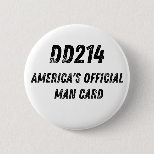 DD214 Amerikas Offizielle Mann-Karte Button (Vorderseite)