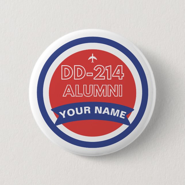 DD-214 Alumni Personalisierte Luftwaffenruhestand Button (Vorderseite)