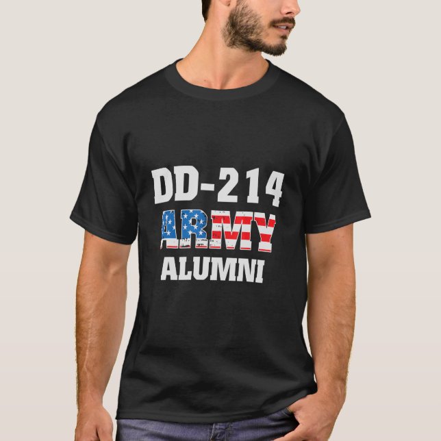 Dd 214 Alumni Veteran U S Flag Remüde Soldier T-Shirt (Vorderseite)